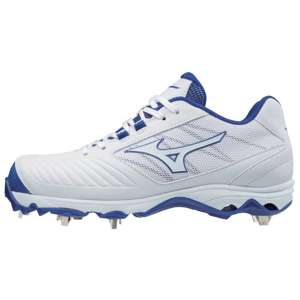 Mizuno 9-Spike Advanced Sweep 4 Kısa Metal - Bayan Softball Ayakkabı - Beyaz/Kraliyet Mavisi Türkiye